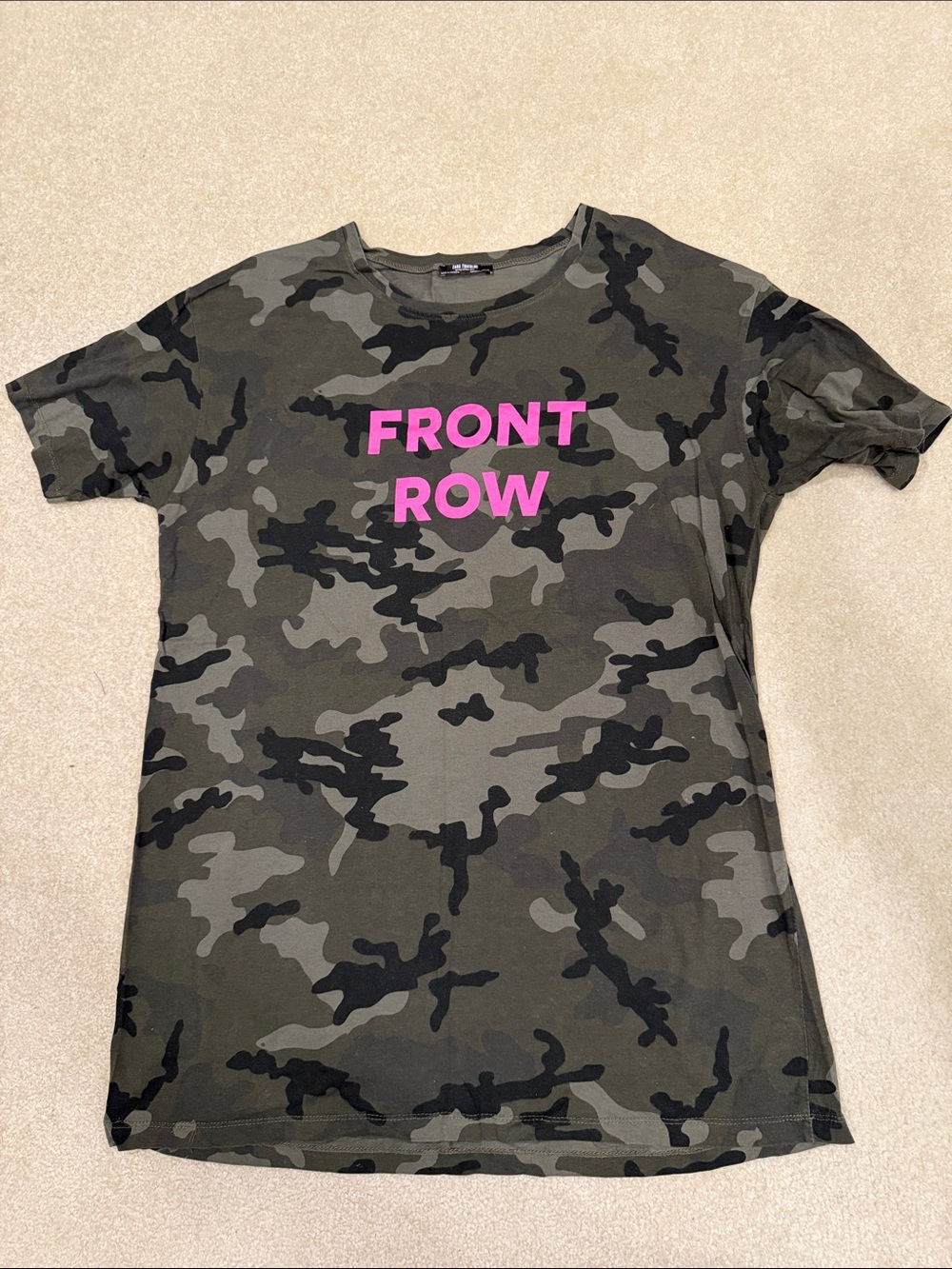 Front Row Pink Logo Camo T-Shirt Dress or Tunic - Zara